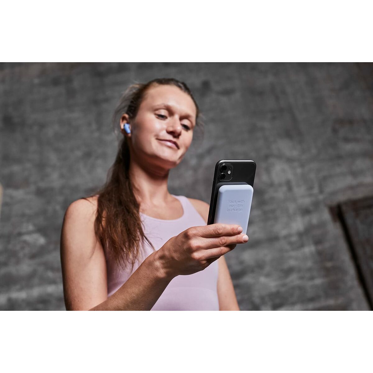 Power Bank with Wireless Charger Kreafunk Grey 5000 mAh-2