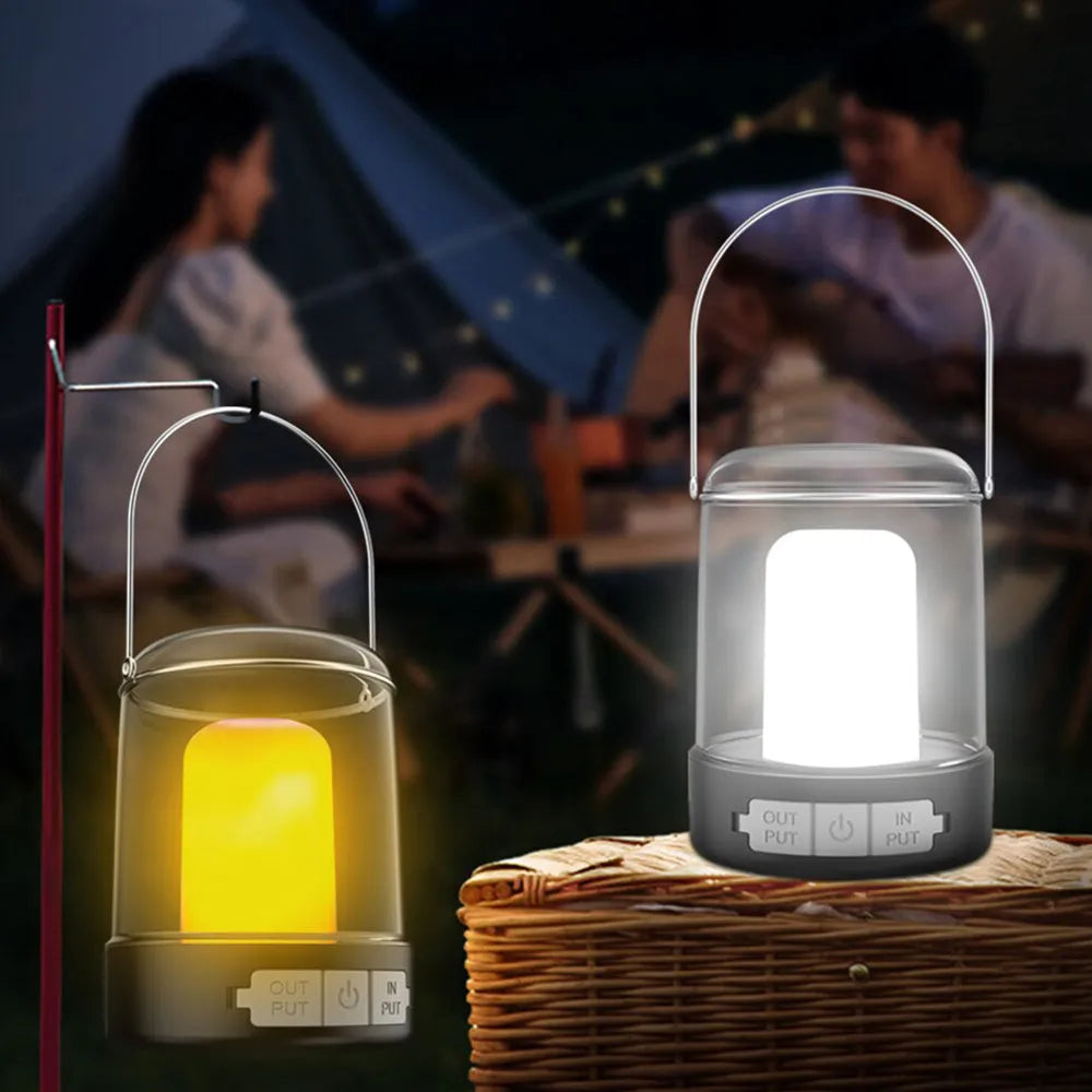 Vibe Geeks 3 Modes Vintage Portable Camping Lantern-USB Rechargeable